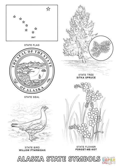 Alaska State Flower Coloring Page Coloring Pages