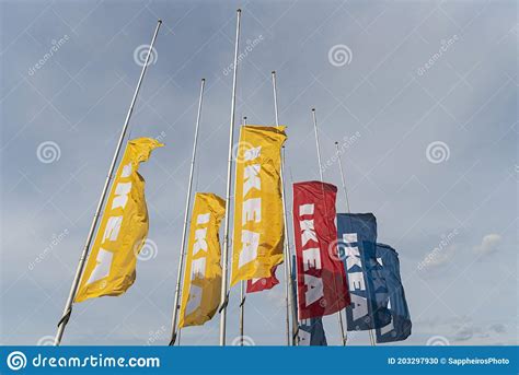 IKEA Logo on Colorful Flags Editorial Image - Image of discount, international: 203297930