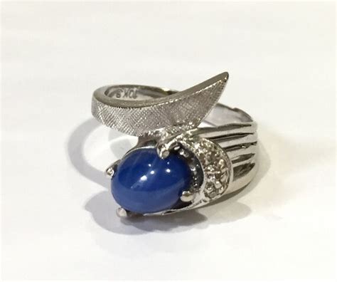 Linde Blue Star Rings, Vintage Linde Blue Star Sapphire Ring With ...