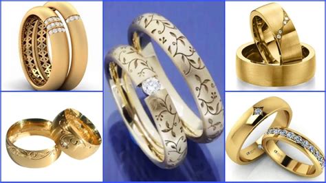 Couples Wedding & Engagement Rings | Latest Golden Rings for Couples - YouTube