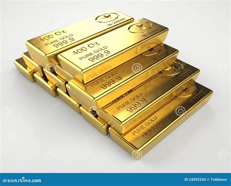 Stack Of Gold Bars Stock Images - Image: 24392334