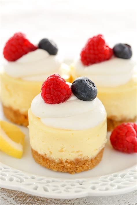 Mini Lemon Cheesecakes - Live Well Bake Often