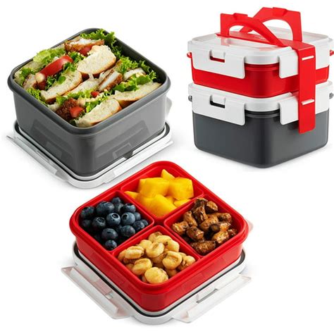 Komax Bento Lunch Box Containers With Strap, Meal Prep Bento Box for Kids Adults - Walmart.com ...