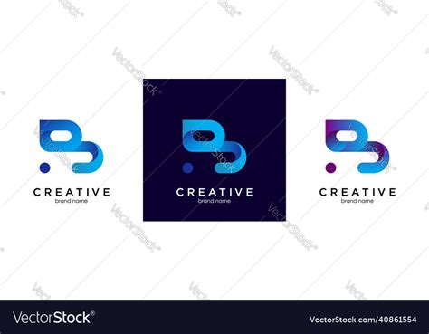 B logo blue letter icon design Royalty Free Vector Image