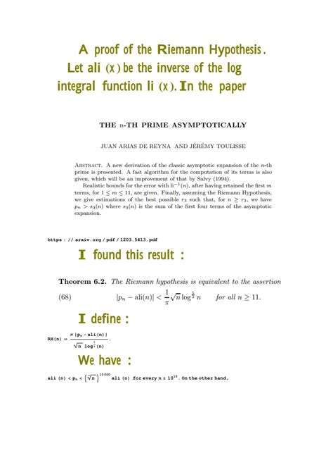 (PDF) Proof of the Riemann Hypothesis