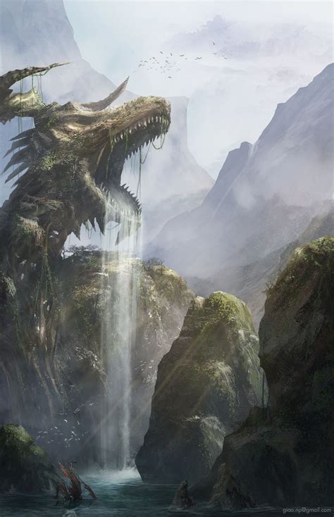 dragon cave by Giao Nguyen | Illustration | 2D | CGSociety | Fantasy ...