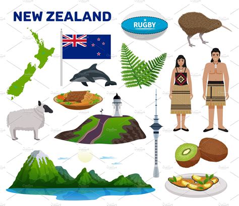 New Zealand tourism set | Pre-Designed Photoshop Graphics ~ Creative Market