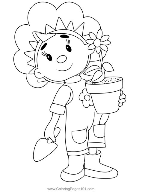 Fifi With Flowerpot Coloring Page for Kids - Free Fifi & the Flowertots Printable Coloring Pages ...