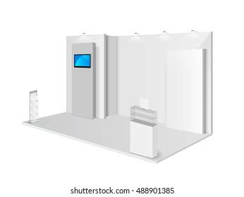 White Creative Exhibition Stand Design Booth Stock Vector (Royalty Free) 488901319 | Shutterstock