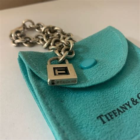 Tiffany & Co. | Jewelry | Tiffany Co Letter E Padlock Chain Bracelet | Poshmark