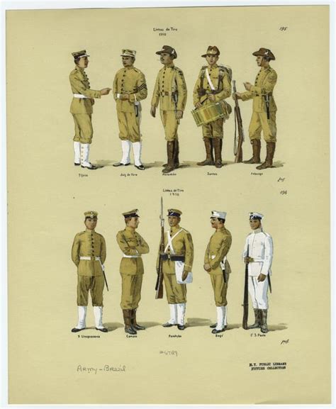 Brazilian military uniforms, 1910 - NYPL Digital Collections