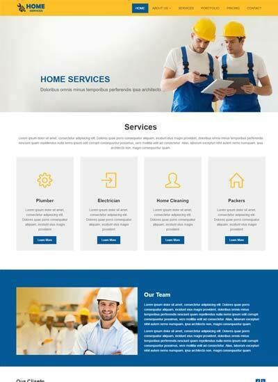 Home Services Bootstrap Website Template Free Download