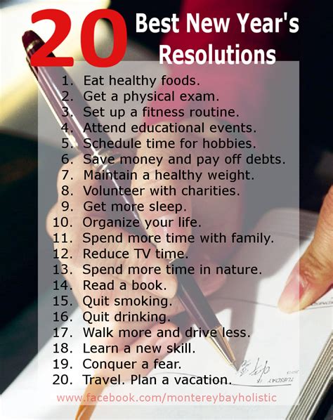 20 Best New Year’s Resolutions | Monterey Bay Holistic Alliance