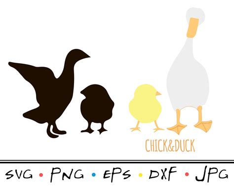 Duck and Chick Svg File Friends Svg Cut File Farm Birds - Etsy UK