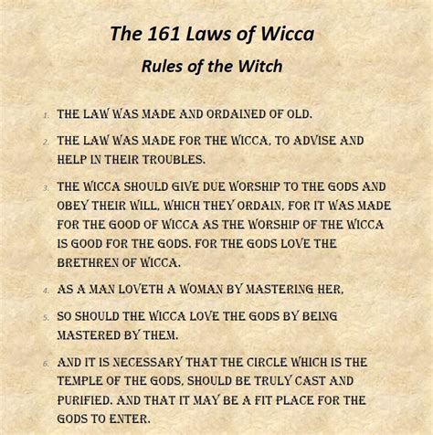 161 Laws of Wicca rules of the Witch Digital Ebook PDF 22 Pages ...