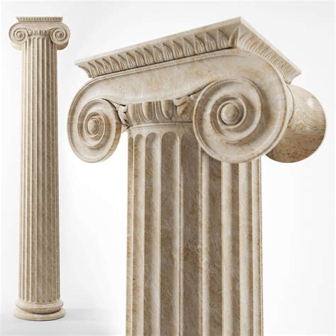 Ionic column | 3D model | Decorative plaster, Ionic column, Decor