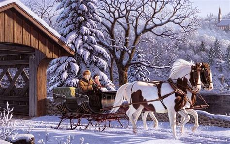Carriage ride | Winter pictures, Winter scenes, Winter painting