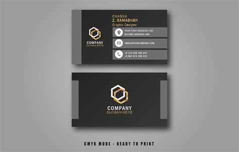 Gold and Black Business Card Template Graphic by Chaska Id · Creative Fabrica