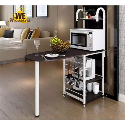 WeHomes Kitchen Storage Shelves with Table Bar/Dining Table Bar Table ...