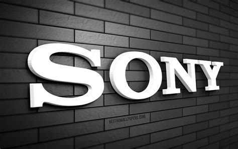 Download wallpapers Sony 3D logo, 4K, gray brickwall, creative, brands ...