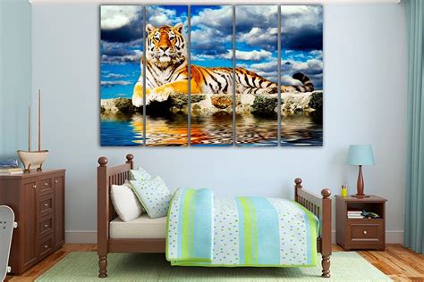 Tiger canvas set Tiger art Tiger print Animal decor Tiger | Etsy