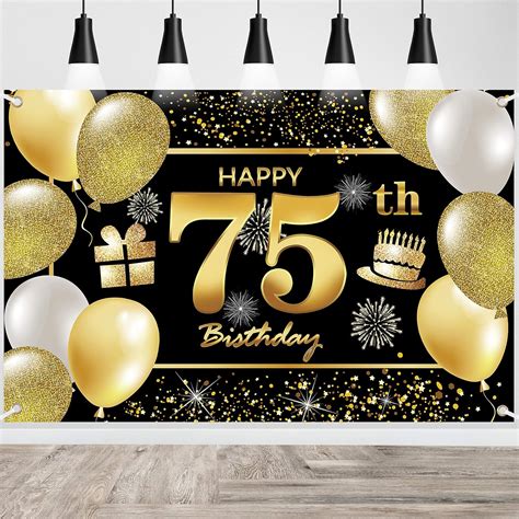 Amazon.com: 75th Happy Birthday Banner Birthday Decorations for Men ...