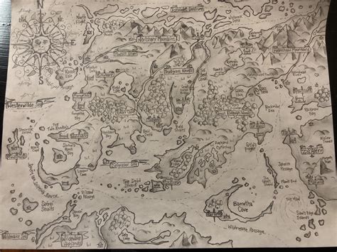 I just completed my first hand-drawn fantasy-style map! The kingdom of Halencyon. : r/mapmaking