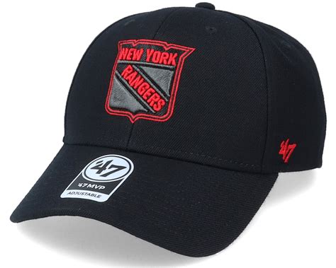 New York Rangers Mvp Black/Red Outline Adjustable - 47 Brand cap ...