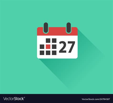 Calendar icon logo flat eps Royalty Free Vector Image