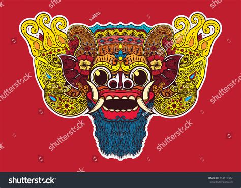 Bali Creature Mask Dance Hand Drawn Stock Vector (Royalty Free) 714810382 | Shutterstock