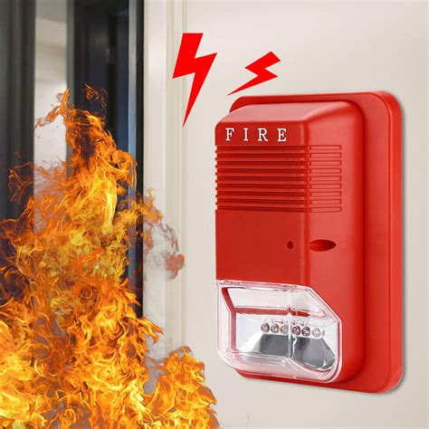 HERCHR Fire Alarm, Sound & Light Fire Alarm Warning Strobe Horn Alert Safety System Sensor for ...