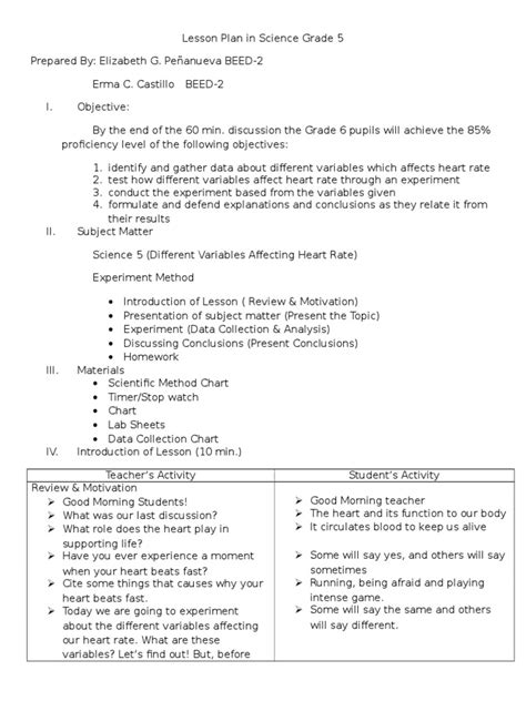 Grade 8 Science Lesson Plan 3rd Quarter