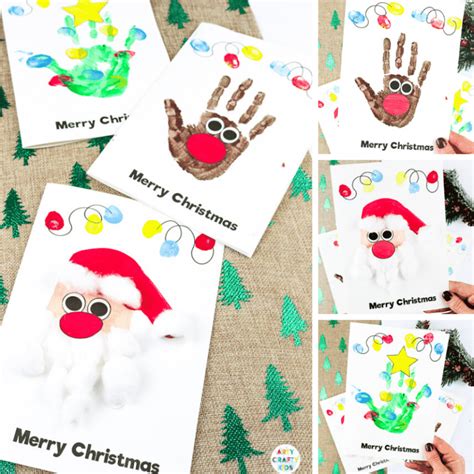 Handprint Christmas Cards - Arty Crafty Kids