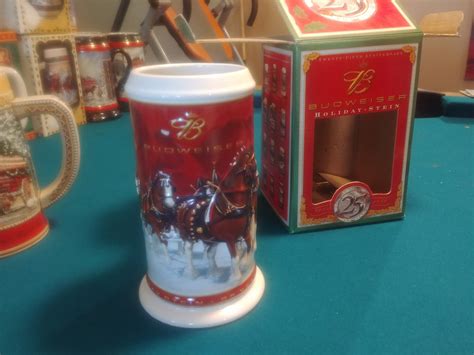2004 Budweiser Collectable Holiday Beer Stein "25th Anniversary" -- Antique Price Guide Details Page