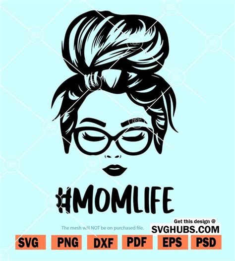 Messy Bun Hair SVG, Mom Life SVG, #momlife SVG, Messy Bun Skull SVG - Svg Hubs