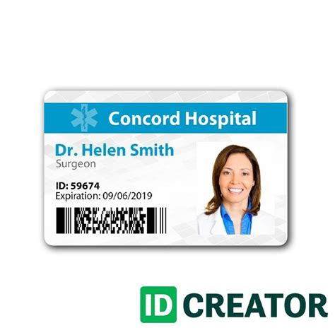 Doctor ID Card #1 | Id card template, Card templates printable, Free business card templates