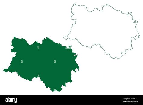 Kannauj district (Uttar Pradesh State, Republic of India) map vector illustration, scribble ...