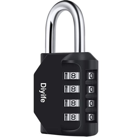 Buy Combination Padlock, [1 Pack] Diyife 4 Digit Padlock with Combination, Weatherproof ...