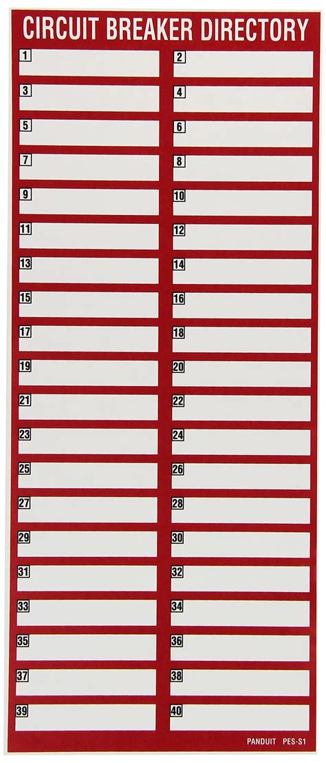 Printable Circuit Breaker Label Template - Printable Word Searches