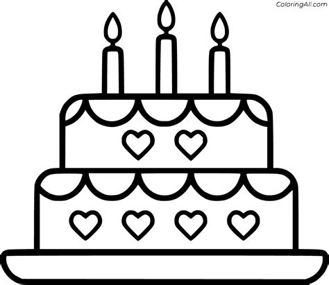 63 Free Printable Birthday Cake Coloring Pages