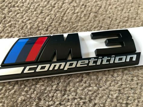 Matt Black M3 Competition Trunk Tailgate Sticker Badge Emblem For BMW ...