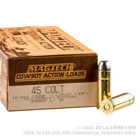 50 Rounds of Bulk .45 Long-Colt Ammo by Magtech - 200gr LFN