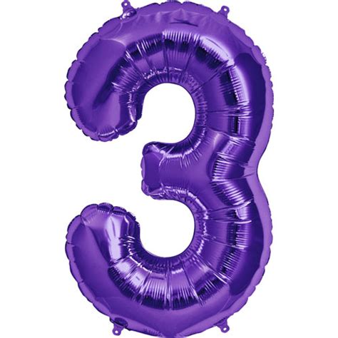 Purple #3 Foil number shape Helium Filled Balloon – London Helium Balloons