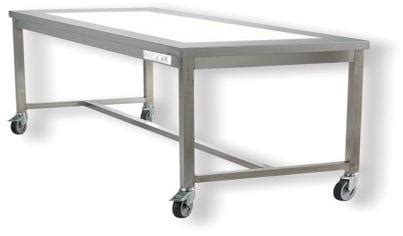 Rectangular Plain Polished Stainless Steel Inspection Table with Light, Color : Grey at Best ...