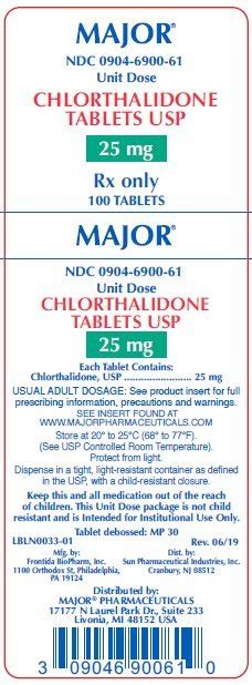 Chlorthalidone - FDA prescribing information, side effects and uses