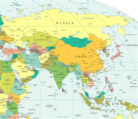 Political Map of Asia - Free Printable Maps