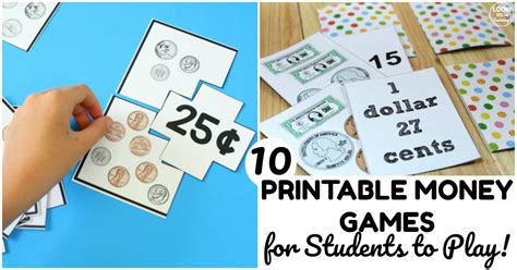 10 Fun Printable Money Games for Kids to Play - Look! We're Learning!