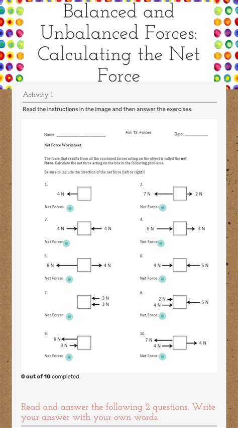 Balanced and Unbalanced Forces: Calculating the Net Force | Interactive ...