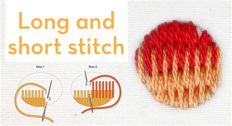 Long and short stitch - embroidery how-to, quick video, and step by st