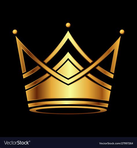 Golden crown logo Royalty Free Vector Image - VectorStock